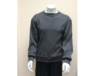 Mens Rib Crew Dk Gray